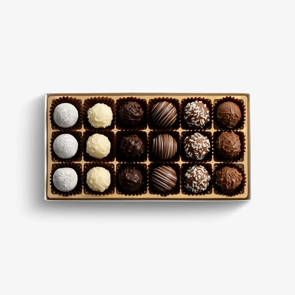 Laderach Truffle Selection with Alcohol 18 pcs per box