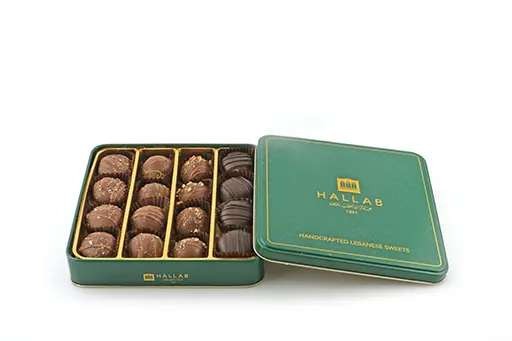 Hallab 1881 Mix Maamoul Dipped in Chocolate Tin Box 16 pcs