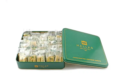 [HAL-0055] Hallab 1881 Tin Box Of 700gr Baklava Fingers Pistachio